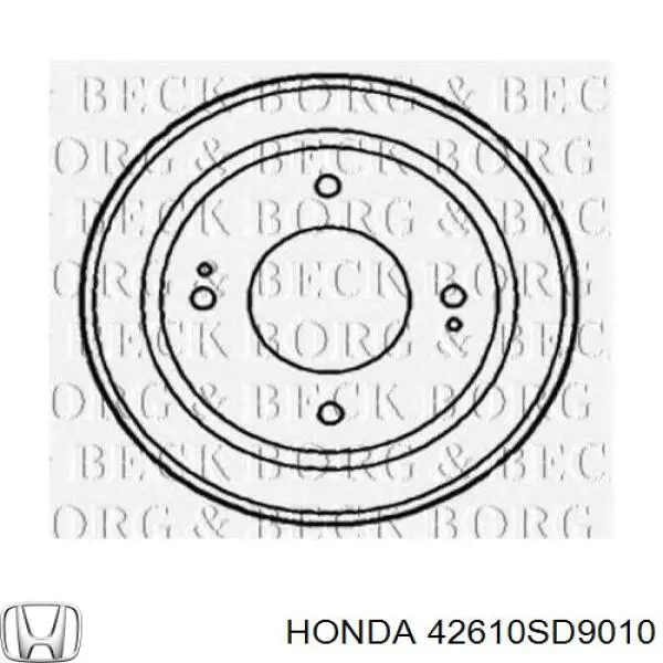 Барабан тормозной задний Honda 42610SD9010