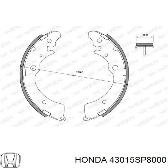 Тормоза рабочие задние ножные и тормозные барабаны Honda 43015SP8000 цена, от 18.88 USD