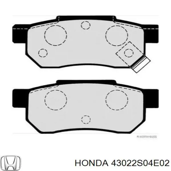 Задние дисковые колодки Honda 43022S04E02