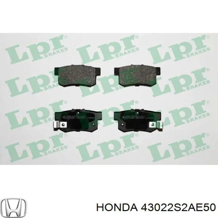 Pastillas de freno traseras 43022S2AE50 Honda/Acura