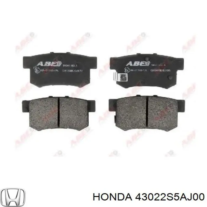43022S5AJ00 Honda Колодки тормозные дисковые комплект