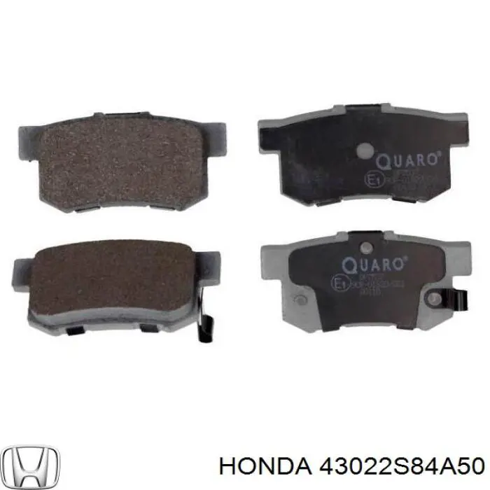 Купить 43022S84A50 Honda Колодки тормозные задние, дисковые