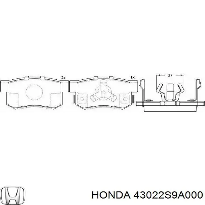 Задние тормозные колодки 43022S9A000 Honda