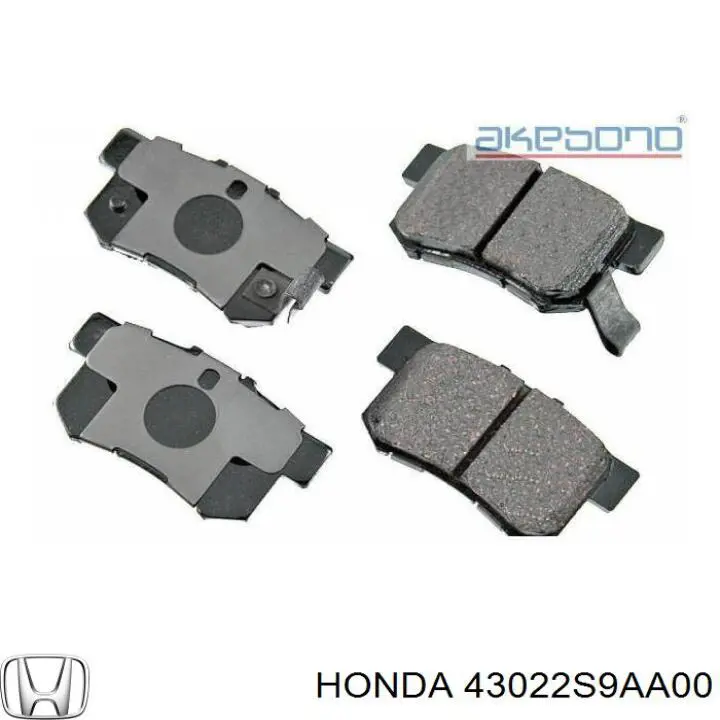 43022S9AA00 Honda колодки тормозные задние дисковые