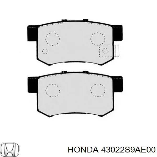 Колодки тормозные задние дисковые Honda 43022S9AE00