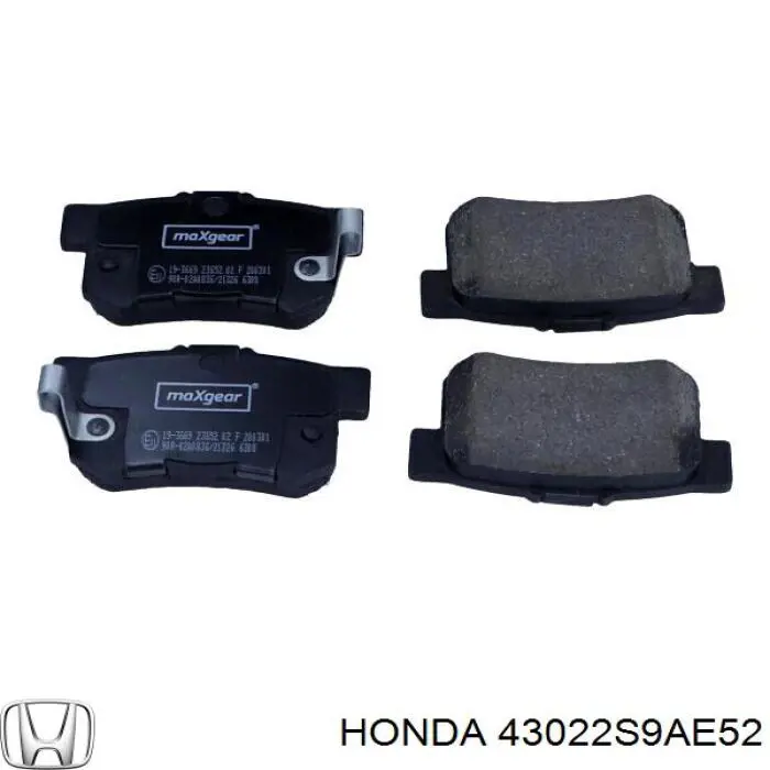 Pastillas de freno traseras 43022S9AE52 Honda/Acura