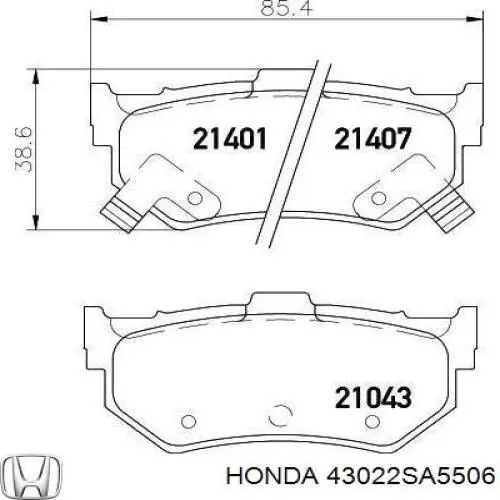 43022SA5506 Honda задние тормозные колодки