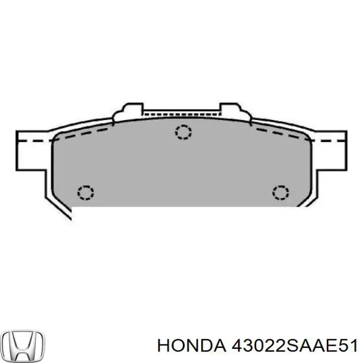 Купить 43022SAAE51 Honda Колодки тормозные задние, дисковые