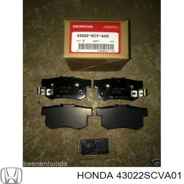43022SCVA01 Honda колодки тормозные передние дисковые