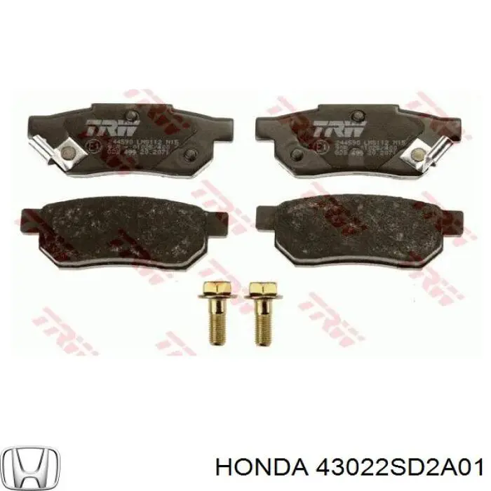 43022SD2A01 Honda колодки тормозные задние дисковые
