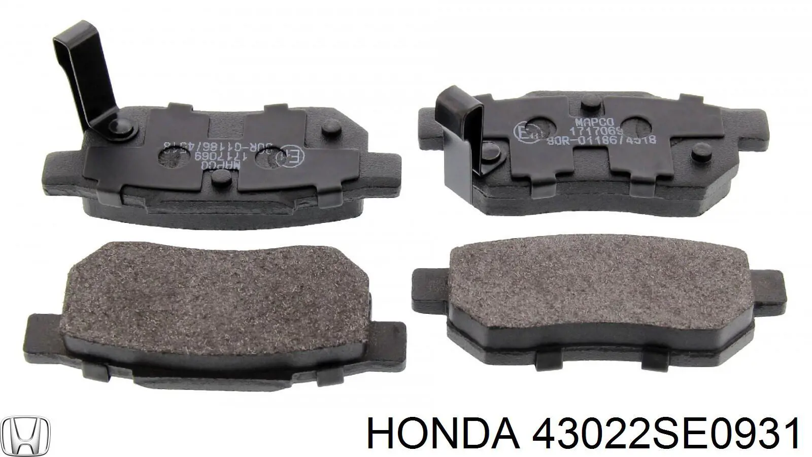 43022-SE0-931 Honda колодки тормозные задние дисковые