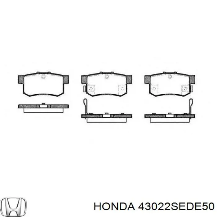 Pastillas de freno traseras 43022SEDE50 Honda