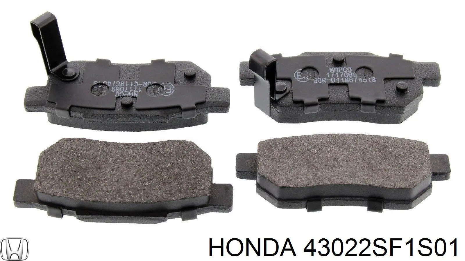 43022SF1S01 Honda колодки тормозные задние дисковые