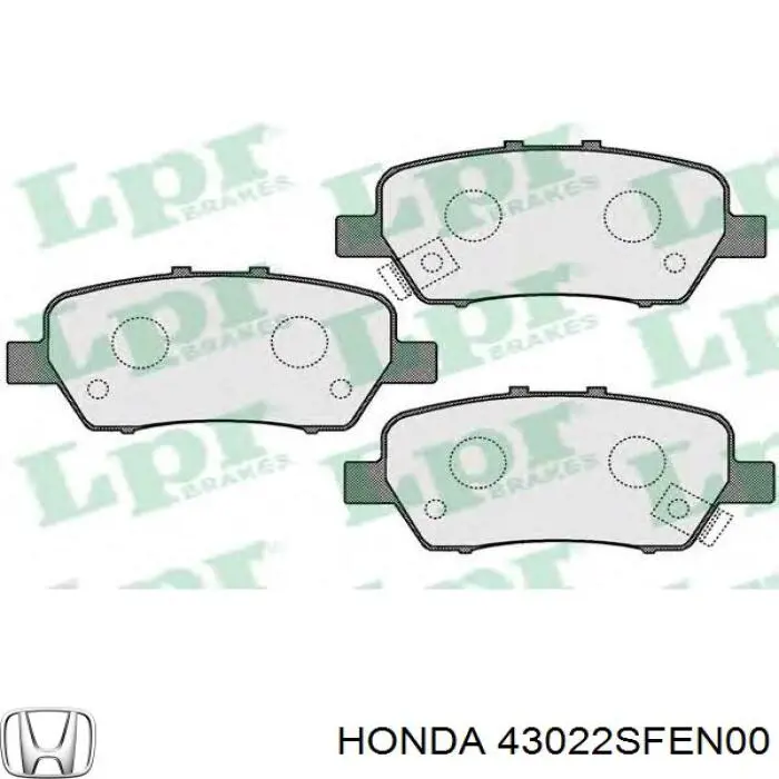 Задние тормозные колодки 43022SFEN00 Honda