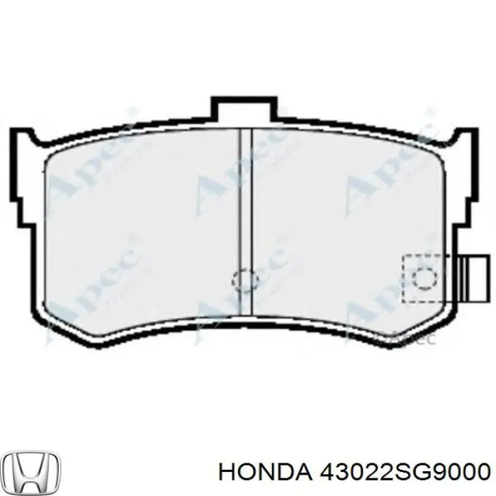 Задние тормозные колодки 43022SG9000 Honda