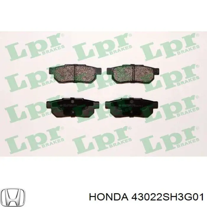 Купить 43022SH3G01 Honda Колодки тормозные задние, дисковые