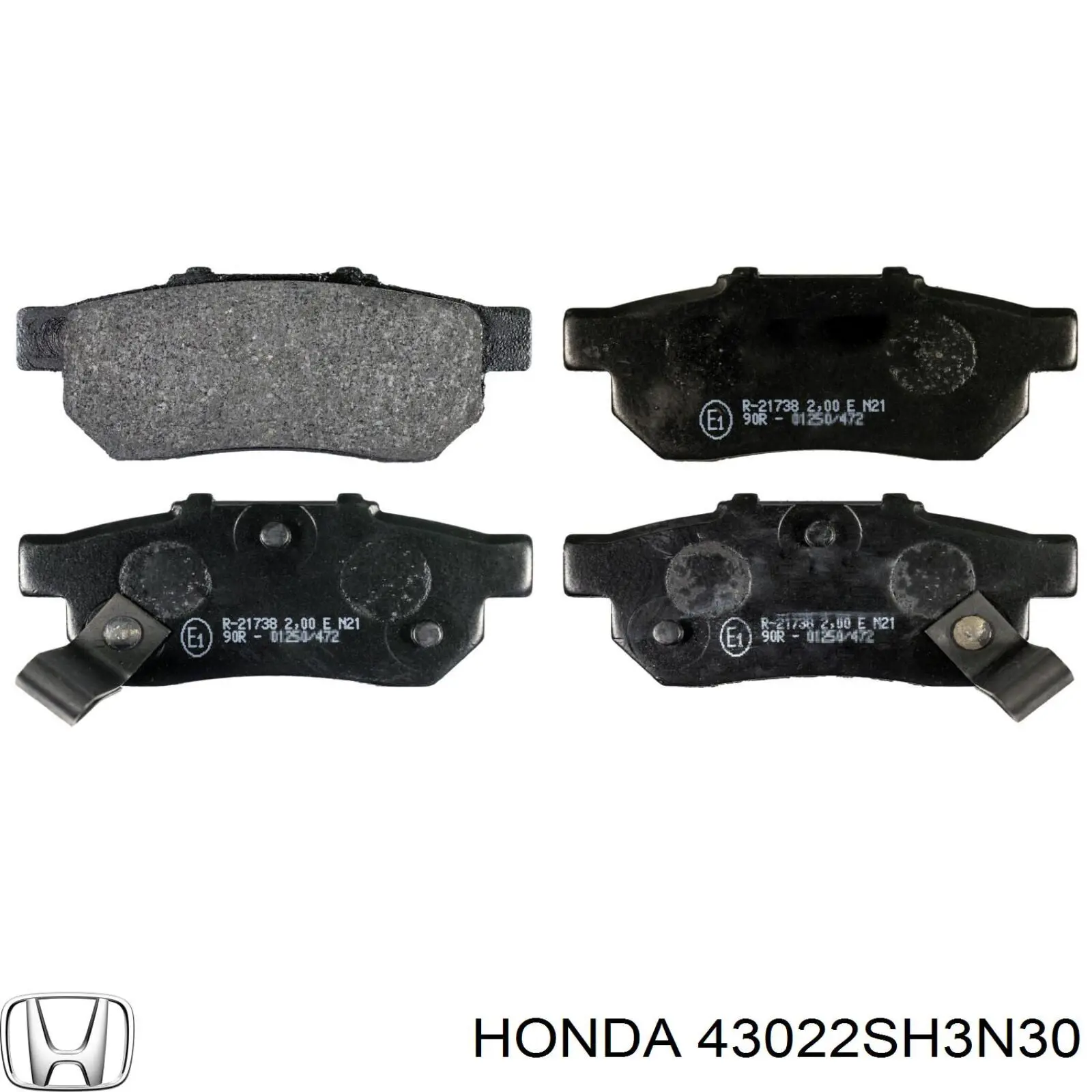 43022-SH3-N30 Honda колодки тормозные задние дисковые