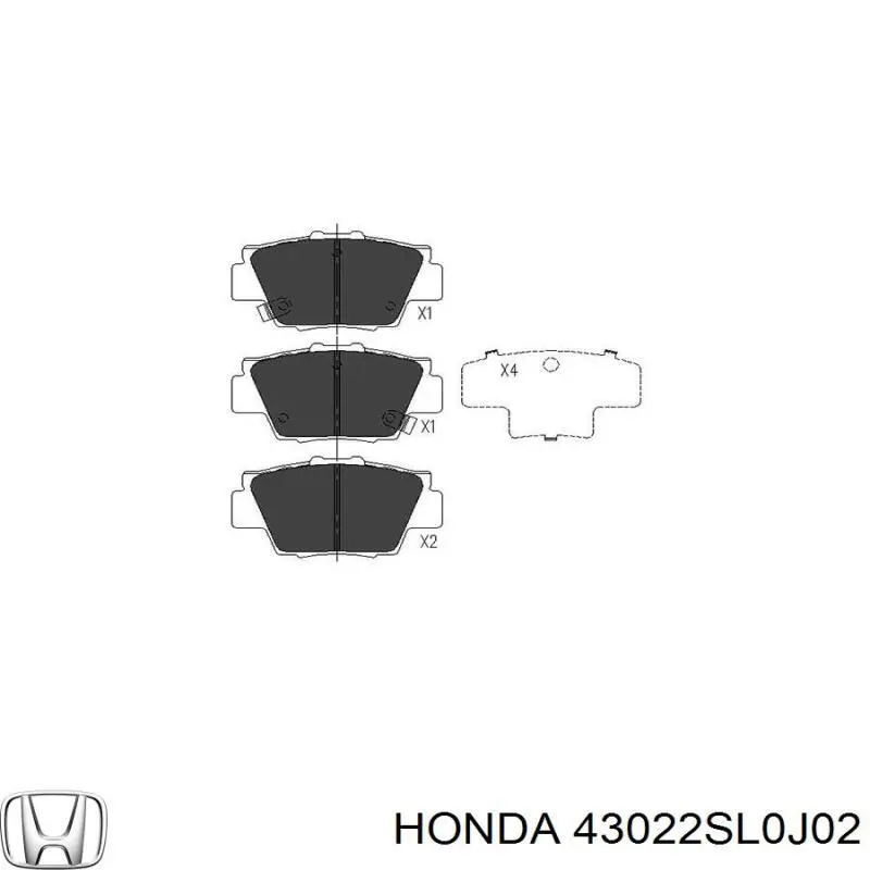 Задние тормозные колодки 43022SL0J02 Honda