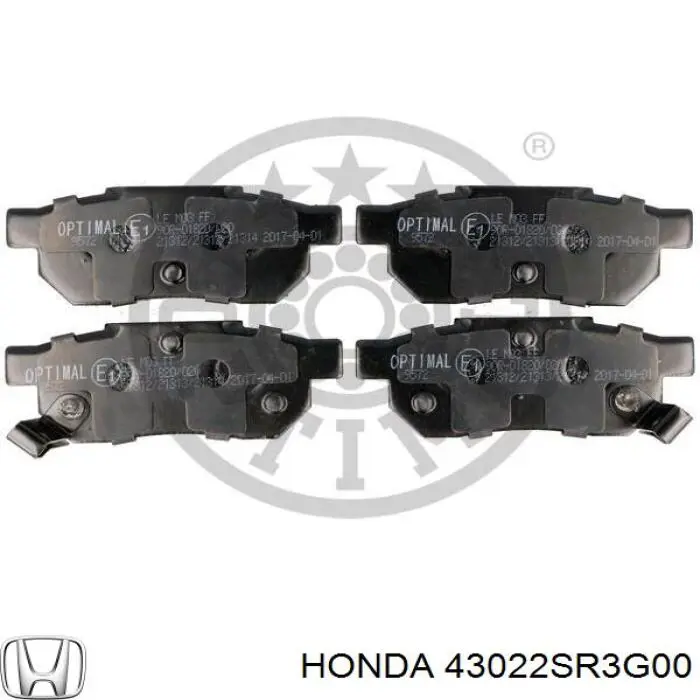 Колодки дисковые  Honda 43022SR3G00 цена, от 14.29 USD