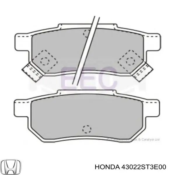 Задние дисковые колодки Honda 43022ST3E00