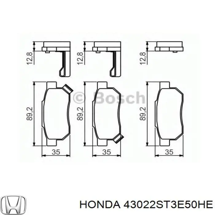 Задние дисковые колодки Honda 43022ST3E50HE
