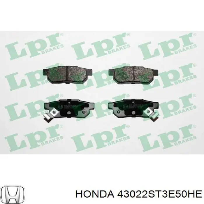 Pastillas de freno traseras 43022ST3E50HE Honda