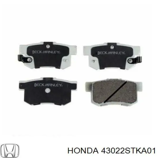 Pastillas de freno traseras 43022STKA01 Honda/Acura