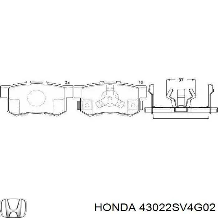 43022SV4G02 Honda колодки тормозные задние дисковые