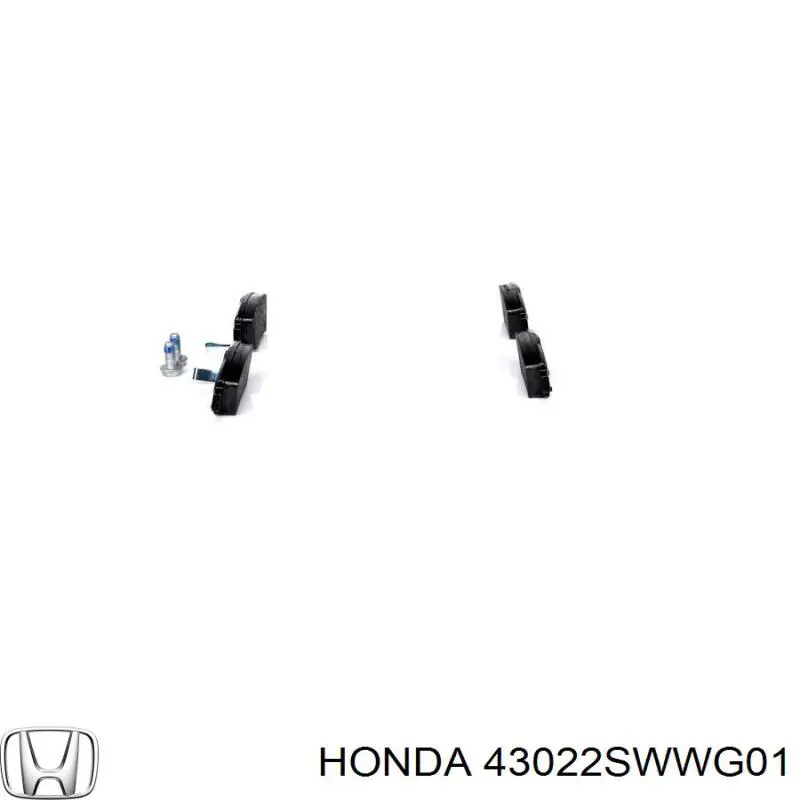 Купить 43022SWWG01 Honda Колодки тормозные задние, дисковые