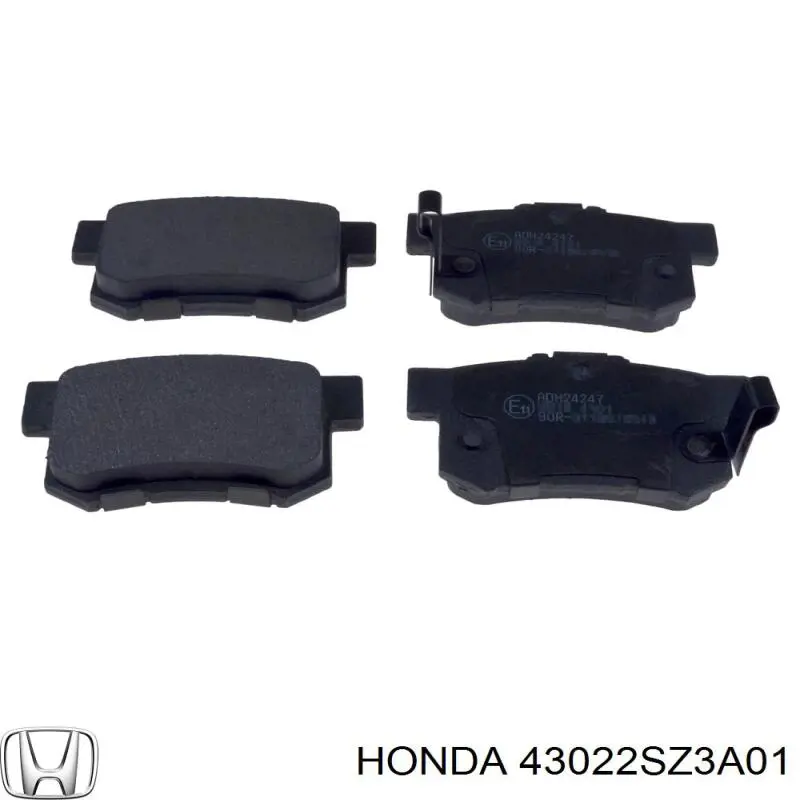 43022SZ3A01 Honda колодки тормозные задние дисковые