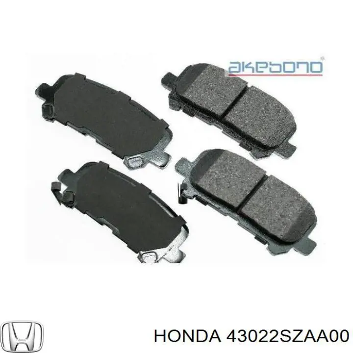 43022SZAA00 Honda колодки тормозные задние дисковые