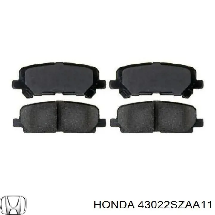 Pastillas de freno traseras 43022SZAA11 Honda/Acura