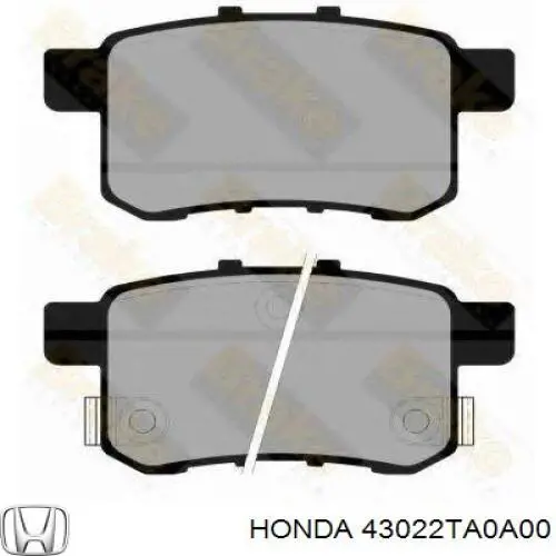 Купить 43022TA0A00 Honda Колодки тормозные задние, дисковые