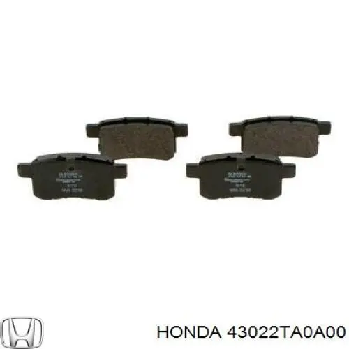 Задние тормозные колодки 43022TA0A00 Honda