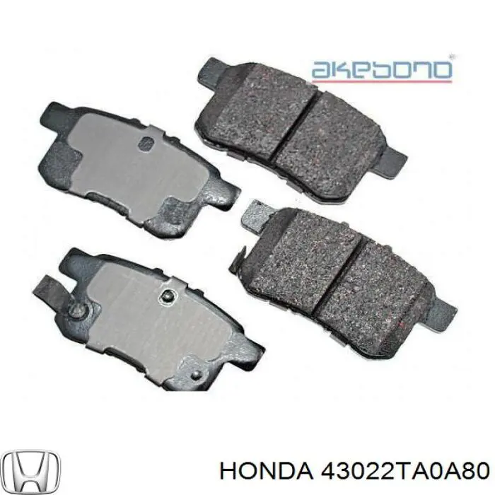 Задние тормозные колодки 43022TA0A80 Honda