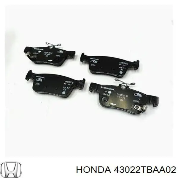 43022TBAA02 Honda задние тормозные колодки