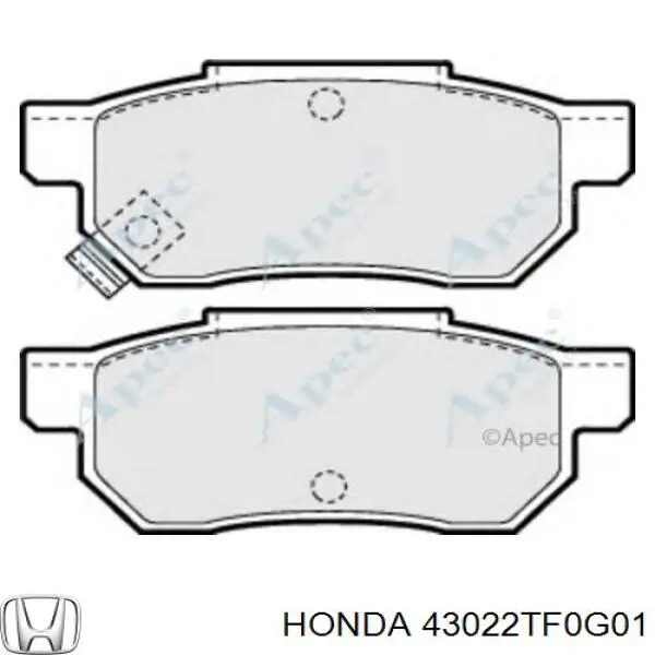 43022TF0G01 Honda колодки тормозные задние дисковые