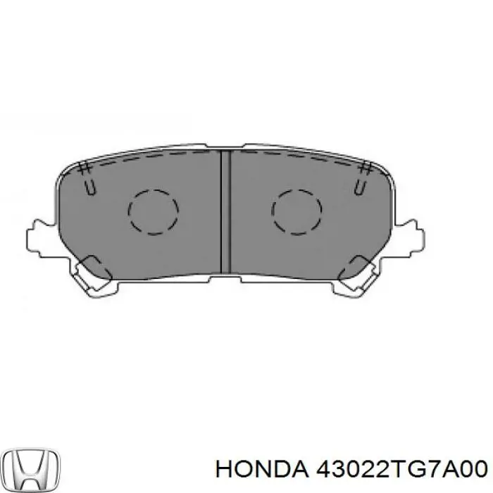 Pastillas de freno traseras 43022TG7A00 Honda/Acura