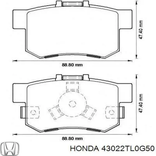 Колодки дисковые  Honda 43022TL0G50 цена, от 22.12 USD
