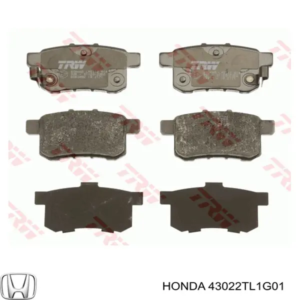 Купить 43022TL1G01 Honda Колодки тормозные задние, дисковые