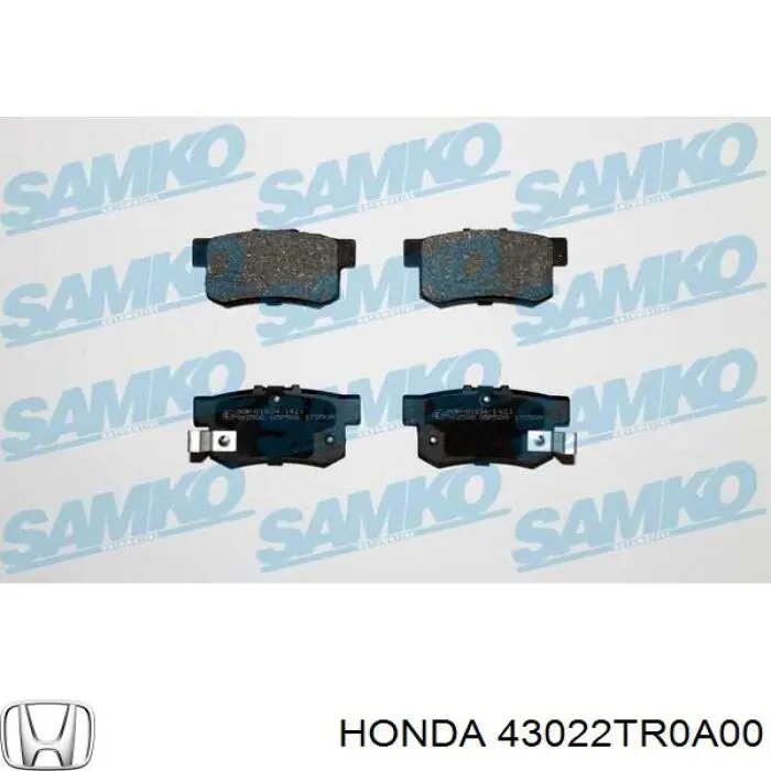 Купить 43022TR0A00 Honda Колодки тормозные задние, дисковые