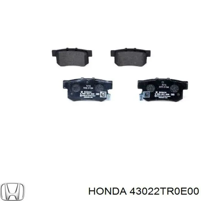 Pastillas de freno traseras 43022TR0E00 Honda