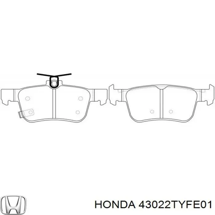 Задние тормозные колодки 43022TYFE01 Honda