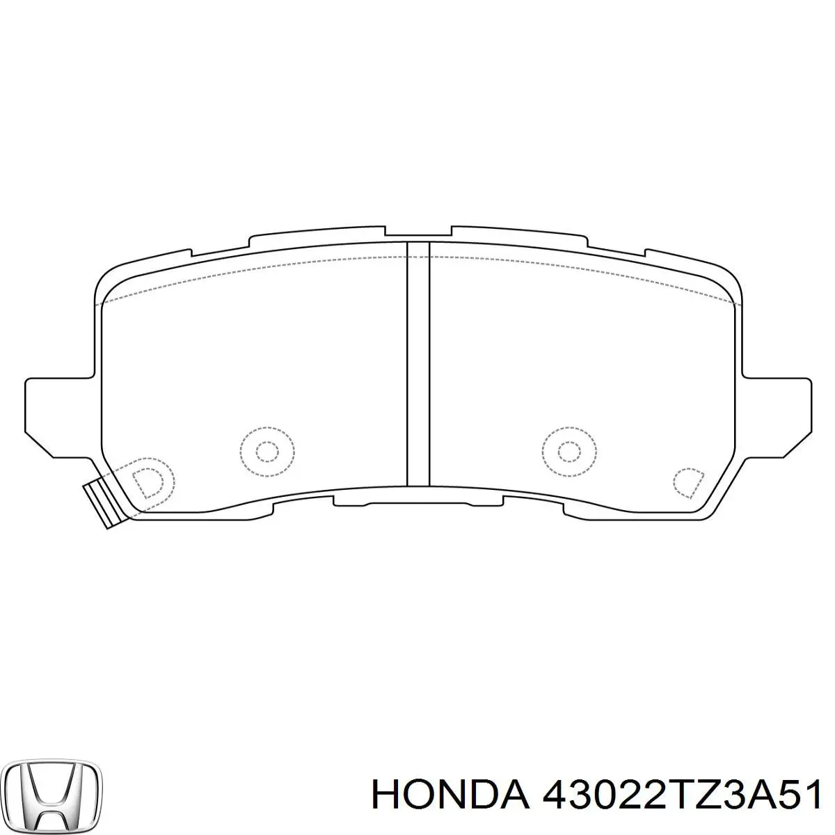Купить 43022TZ3A51 Honda Колодки тормозные задние, дисковые