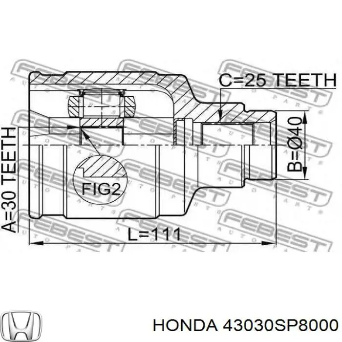 43030SP8000 Honda Цилиндр тормозной колесный, задний