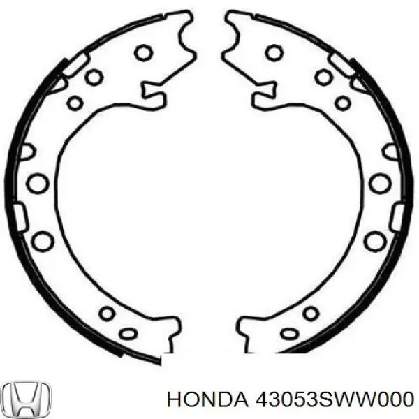 Тормозные колодки стояночного тормоза Honda 43053SWW000 цена, от 23.14 USD