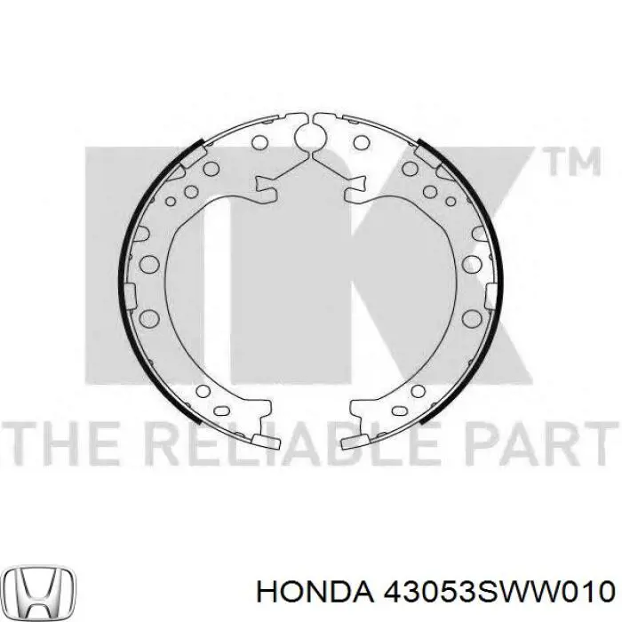 Тормозные колодки стояночного тормоза Honda 43053SWW010 цена, от 24.57 USD