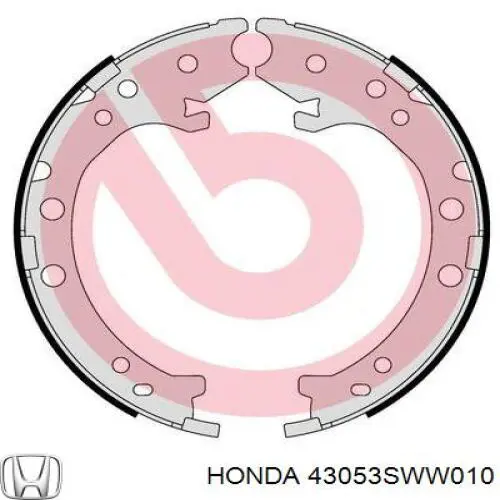 Купить 43053SWW010 Honda Колодки ручника/стояночного тормоза