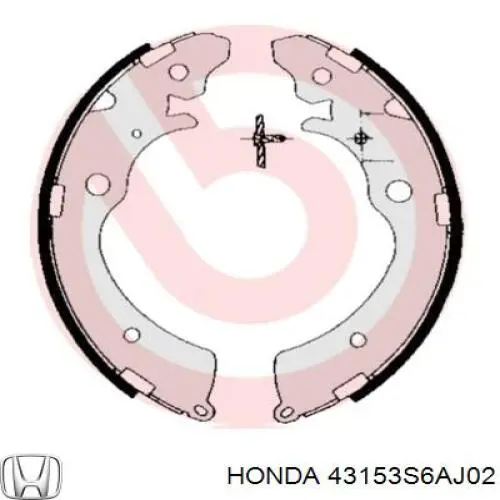 Колодки тормозные задние барабанные Honda 43153S6AJ02