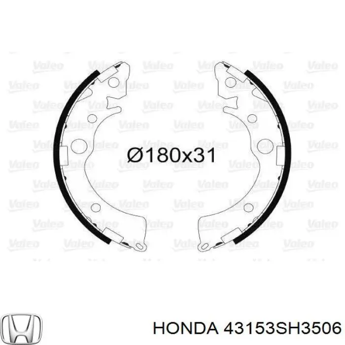 Тормоза рабочие задние ножные и тормозные барабаны Honda 43153SH3506 цена, от 22.50 USD